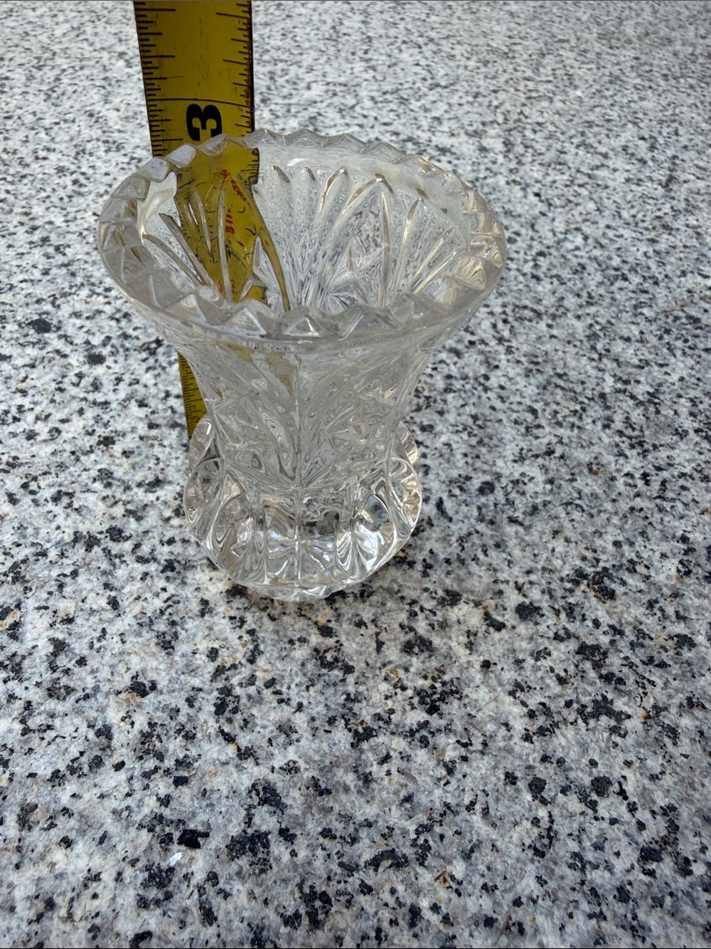Stanley Clear Pressed Glass Floral Bud Vase